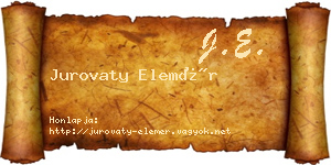 Jurovaty Elemér névjegykártya
